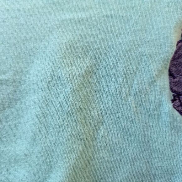 CARE BEARS Teal Cropped Short Sleeve Tie Front Top Embroidery Womens 3XL - Picture 3 of 11